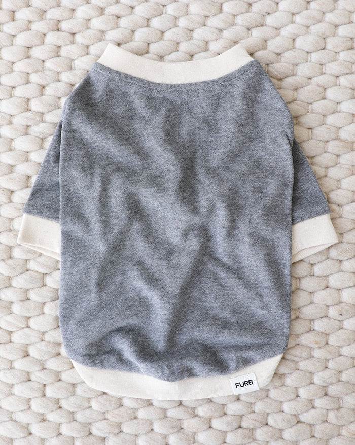 Stylish charcoal dog sweatshirt with comfortable fit for casual outdoor adventures.