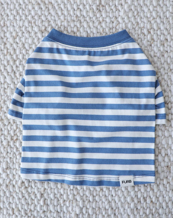 breathable striped dog t shirt with vintage feel, lightweight clothing for stylish dogs