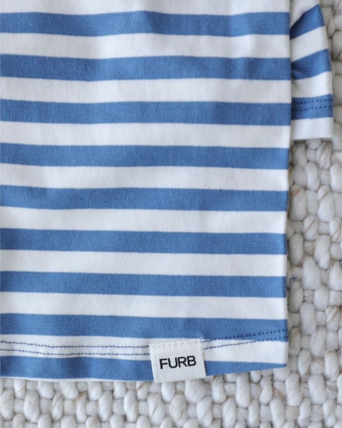 relaxed fit dog t shirt with classic stripe design, everyday pet clothing with modern style