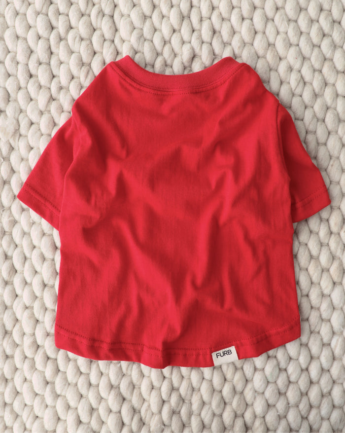vintage inspired red dog tee lightweight everyday dog clothing
