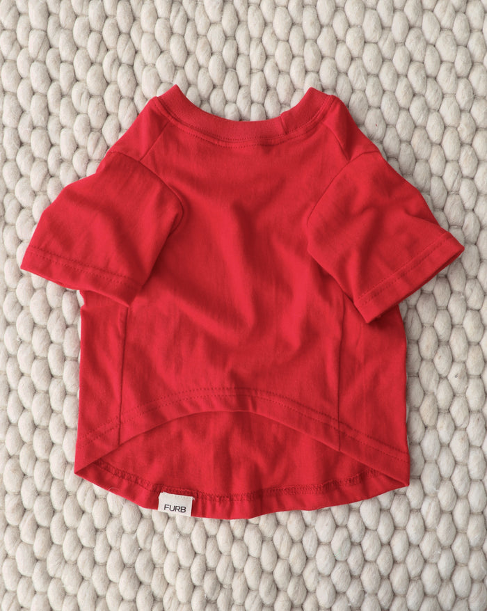 red relaxed dog t shirt for dogs soft cotton casual dog apparel