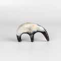 A one of a kind ceramic creature figurine made out of slab by hand and formed from solid clay and refined by hand, this "one of a kind" ceramic creature is made out of white earthenware and white terra sigillata before getting pit fired in the wilderness. Made by Carol Horst in Los Angeles.