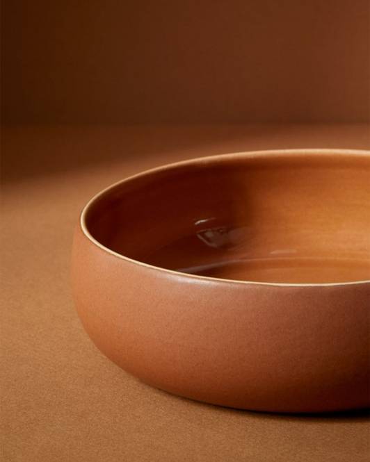 Chef's Kiss Matte Terracotta Pet Bowl, ideal for trendy pups like Beagles and Cocker Spaniels.