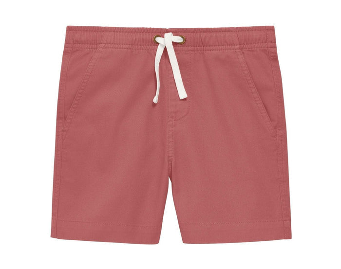 Front view of Primary Chino Drawstring Shorts - Clay. Available at www.tenlittle.com