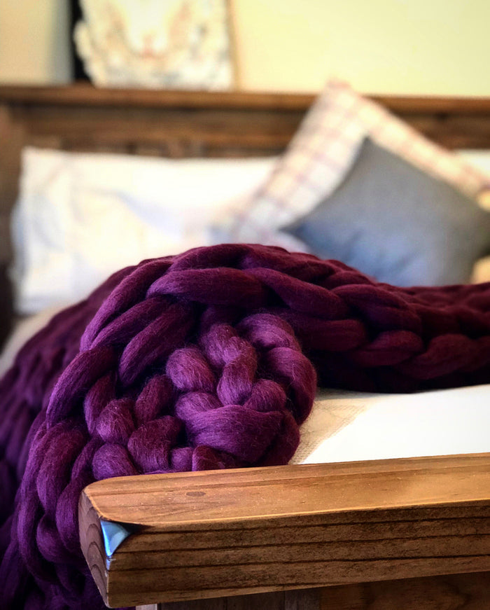 red wine / couch throw