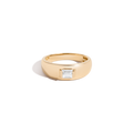 Chunky Lab Grown White Sapphire Emerald Ring Vermeil Yellow Gold First