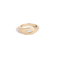 Chunky Lab Grown White Sapphire Marquise Ring Vermeil Yellow Gold First