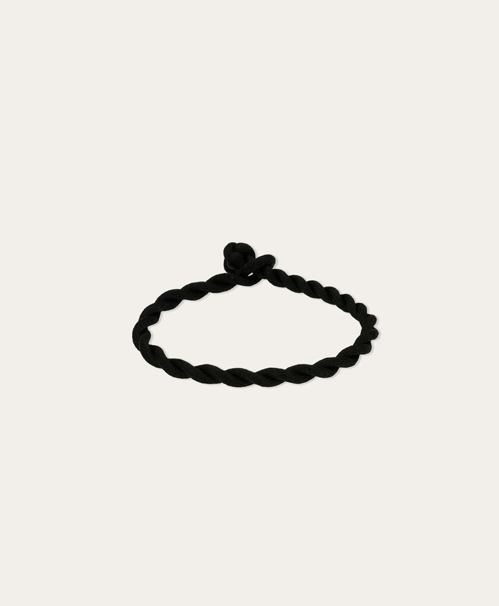 Chunky Twisted Black Satin Cord Bracelet for Big Beads