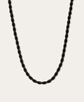 Chunky Twisted Black Satin Cord Necklace for Big Beads