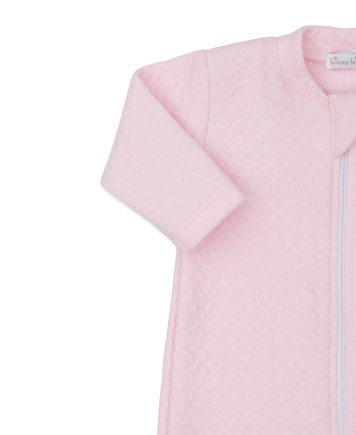 Classic Jacquards Pink Zip Footie