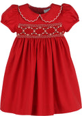 Classic Smocked Floral Embroidery Dress