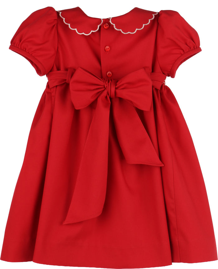 Classic Smocked Floral Embroidery Dress