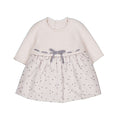 Combined Knit Dress w Ribbon Bow