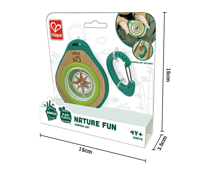 Packaging dimensions of Hape Compass Set. Available at www.tenlittle.com