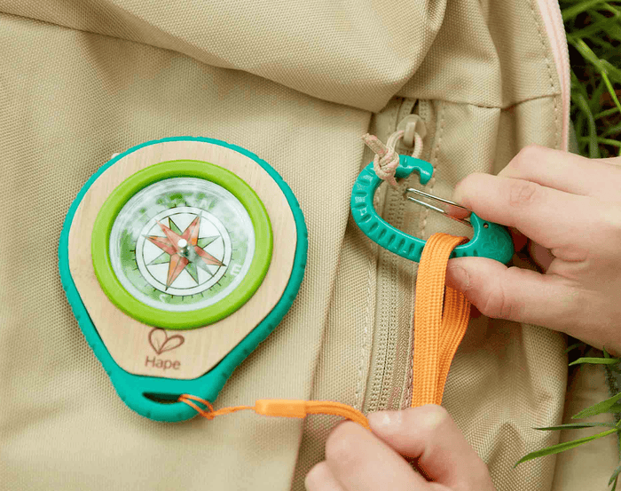 Carabiner of Hape Compass Set. Available at www.tenlittle.com