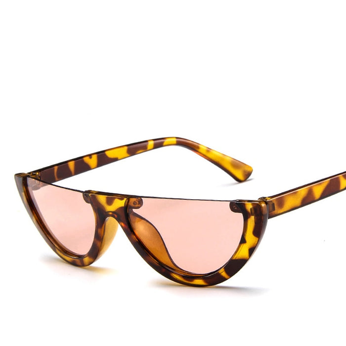 Cool Trendy Half Frame Rimless CatEye Sunglasses Women 2019