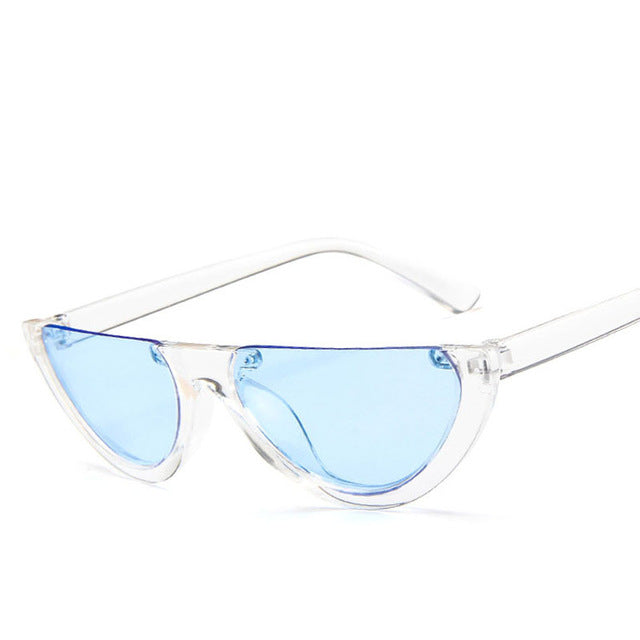 Cool Trendy Half Frame Rimless CatEye Sunglasses Women 2019