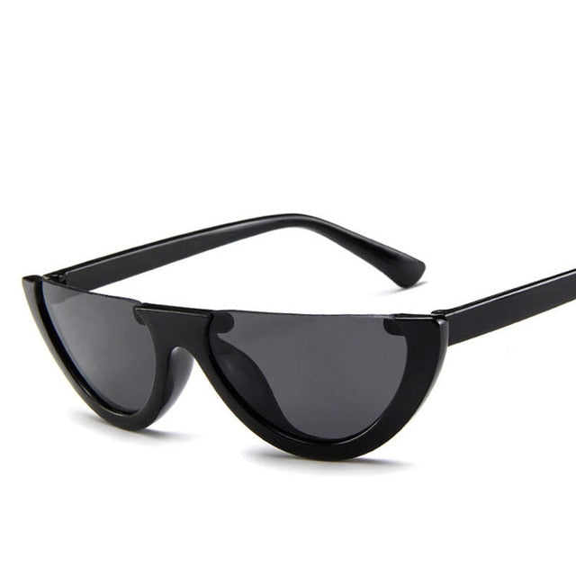 Cool Trendy Half Frame Rimless CatEye Sunglasses Women 2019