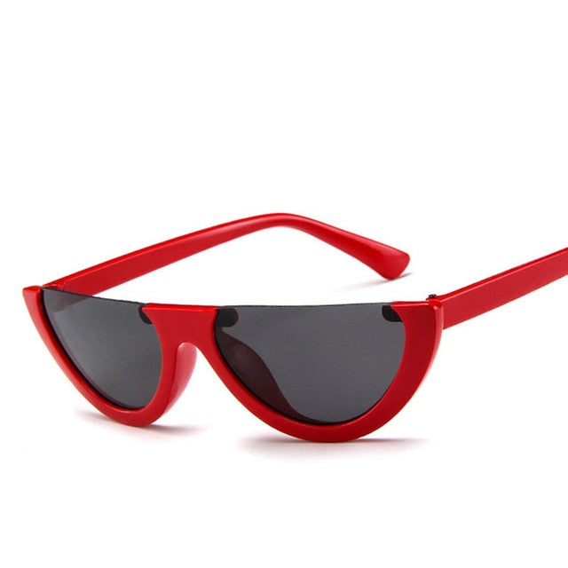 Cool Trendy Half Frame Rimless CatEye Sunglasses Women 2019