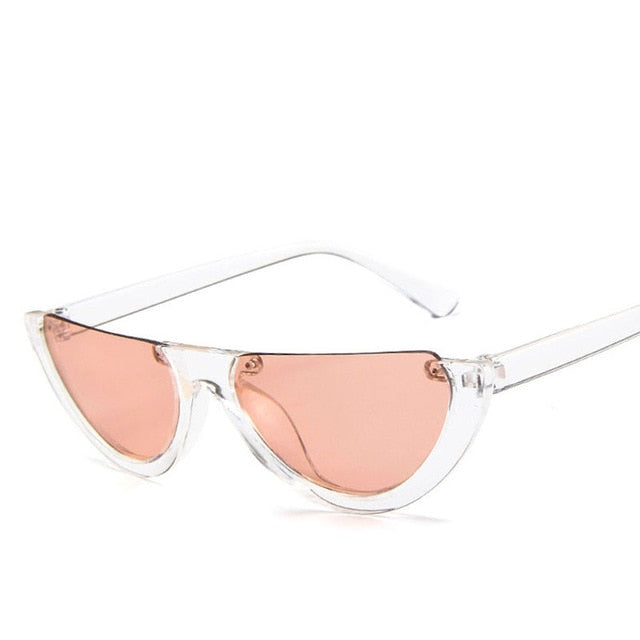 Cool Trendy Half Frame Rimless CatEye Sunglasses Women 2019
