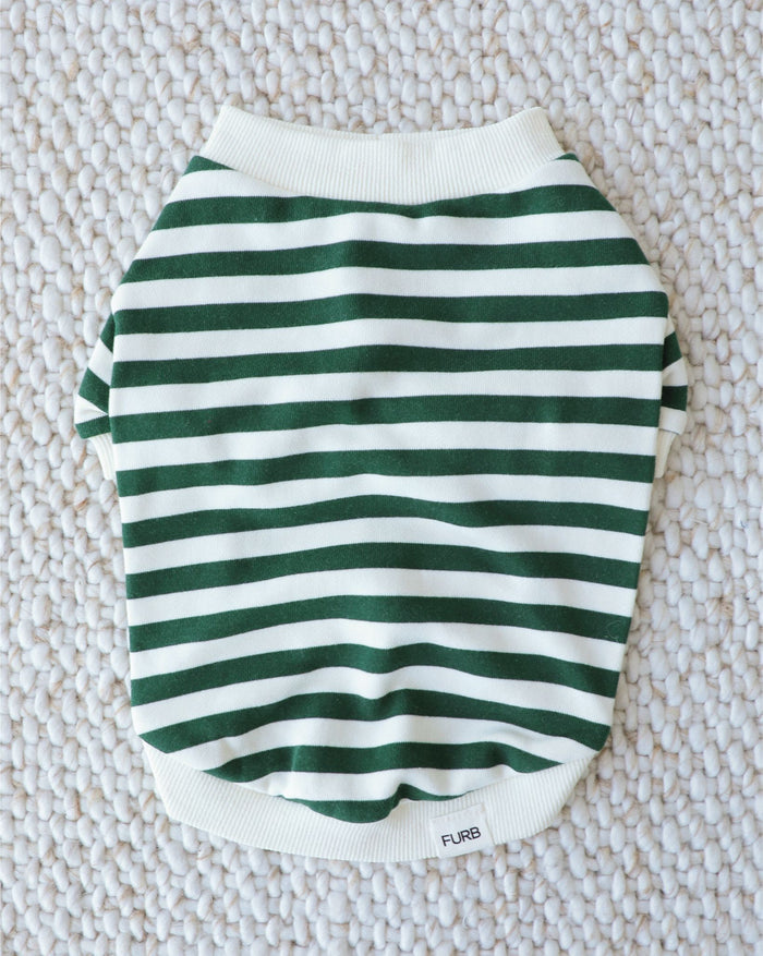preppy striped dog sweatshirt with comfortable fit, stylish fleece pet clothing for casual outfits