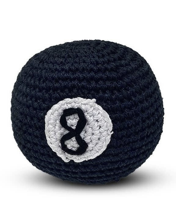 Corner Pocket Crochet 8-Ball Dog Toy