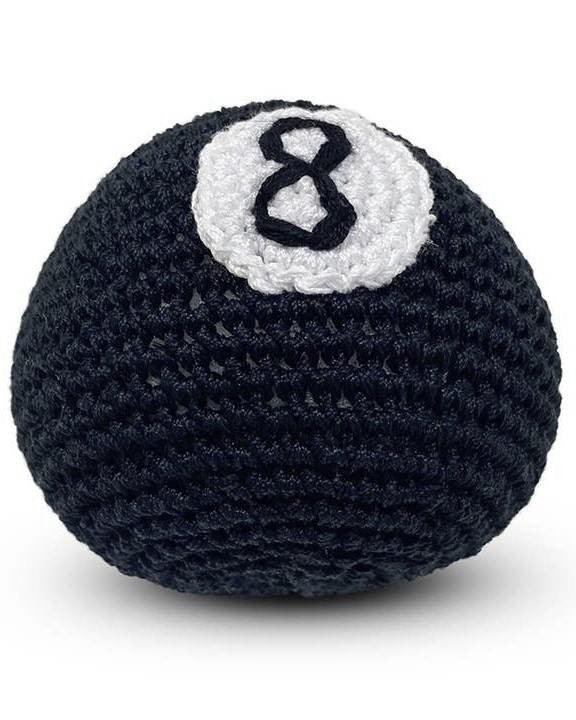 Corner Pocket Crochet 8-Ball Dog Toy