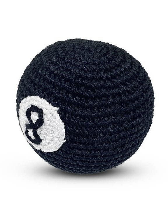 Corner Pocket Crochet 8-Ball Dog Toy