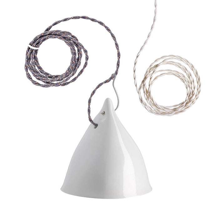 lampe Cornette suspension en porcelaine brillante
