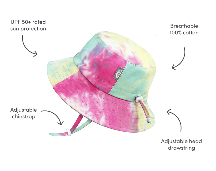 Features of Ten Little Cotton Bucket Hat Tie Dye - Available at www.tenlittle.com