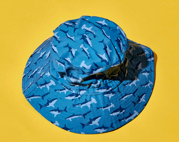 GIF Ten Little Cotton Bucket Hat Shark - Available at www.tenlittle.com