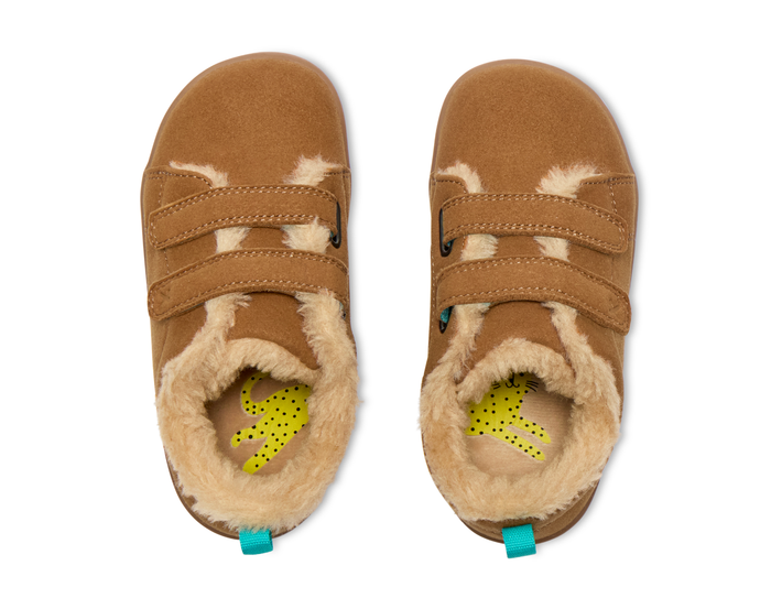 Top view of Ten Little Cozy Suede Sneakers - Toffee Brown. Available at www.tenlittle.com