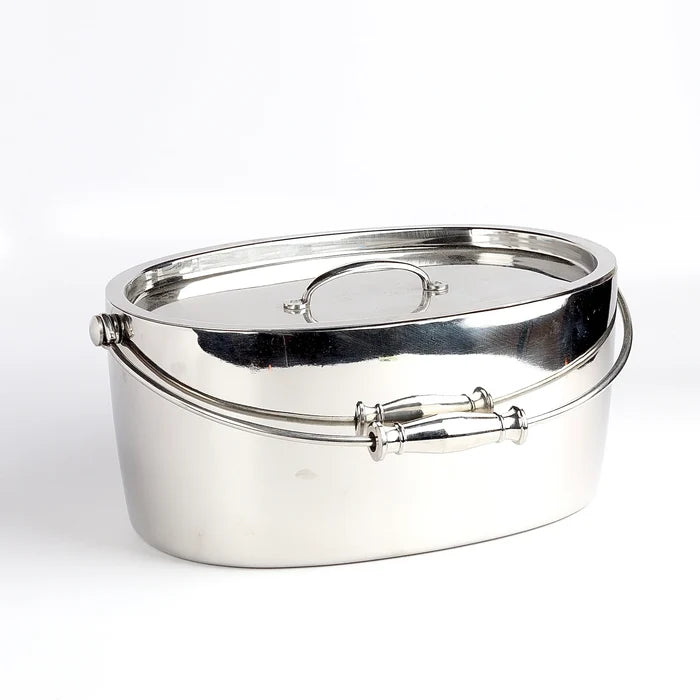 Crafthouse Ice Bucket in stainless steel on white background.