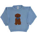 Crew Neck Sweater - Doodle on Lt. Blue