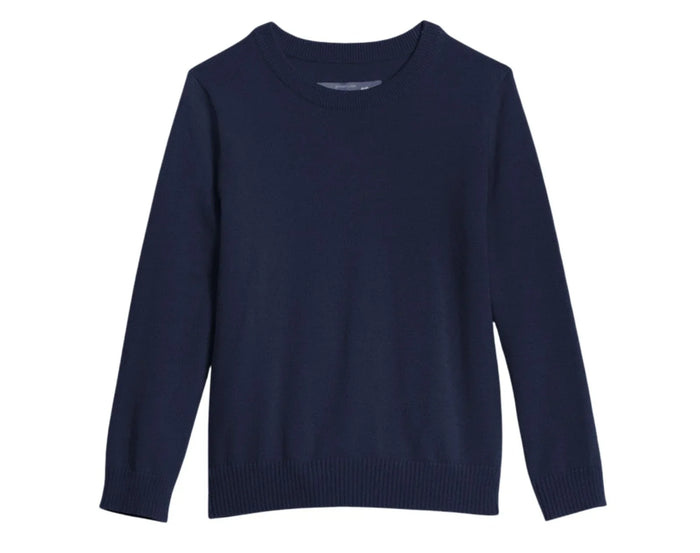 Primary French Terry Sweater - Navy. Available at www.tenlittle.com