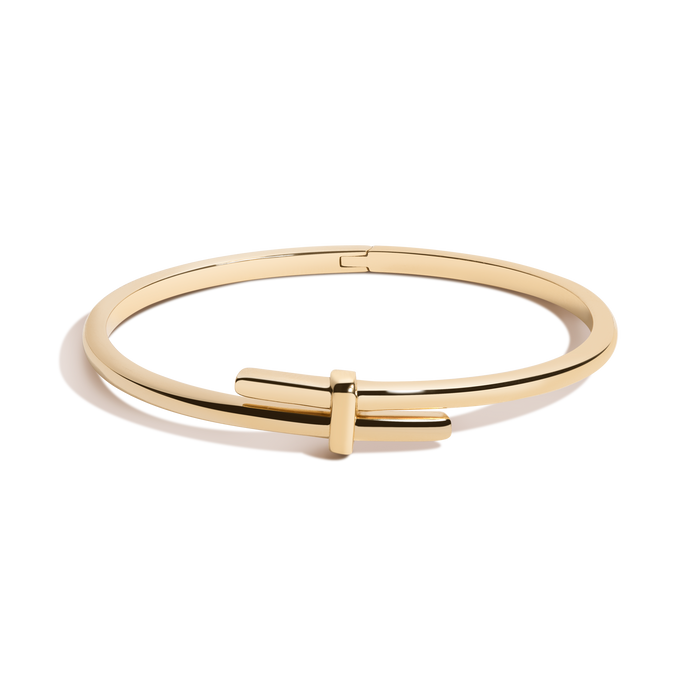 Crossover Hinged Bracelet Stainless Steel Yellow Gold 7in First