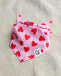 Cupid's Bow Heart Print Bandana dog bandana with heart print