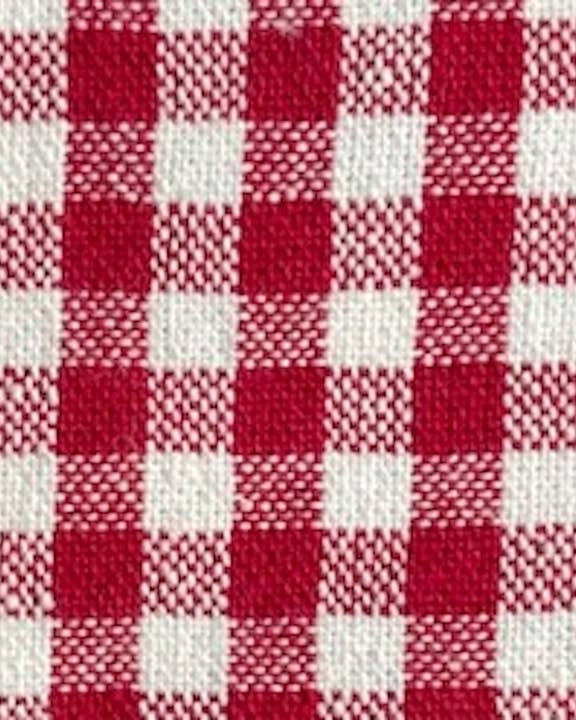 Plush red gingham dog toy bone, perfect for fetch or snuggle.