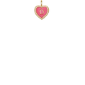 "D" Pink Heart Initial Charm