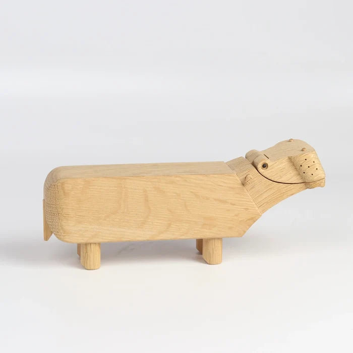 Kay Bojesen Hippo in natural wood.