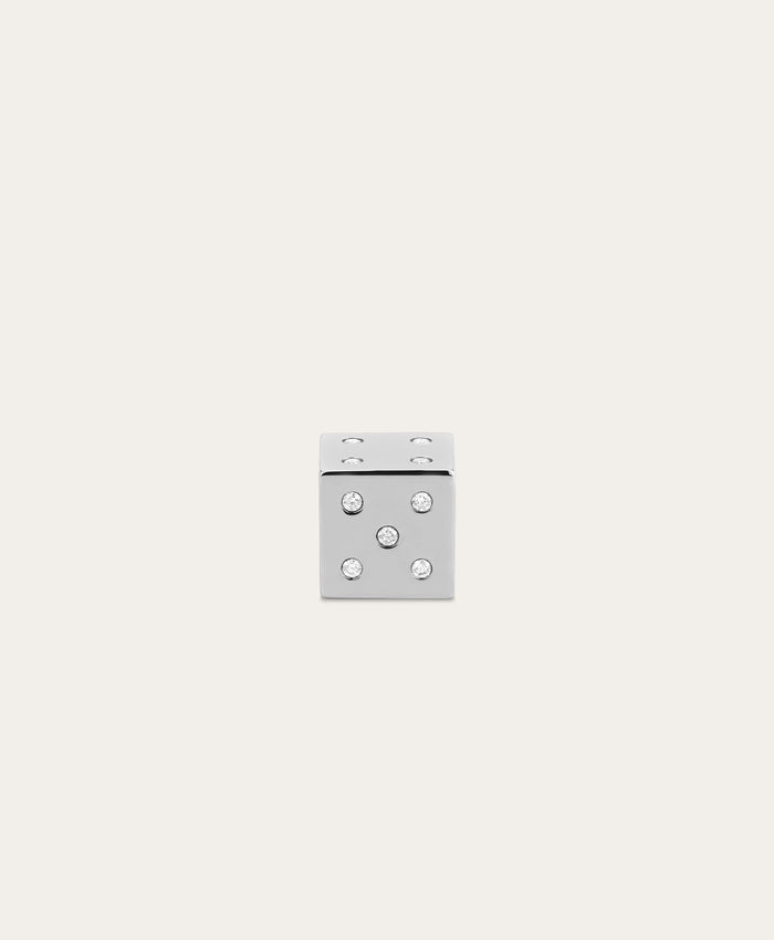 Diamond Dice Big Bead in Sterling Silver