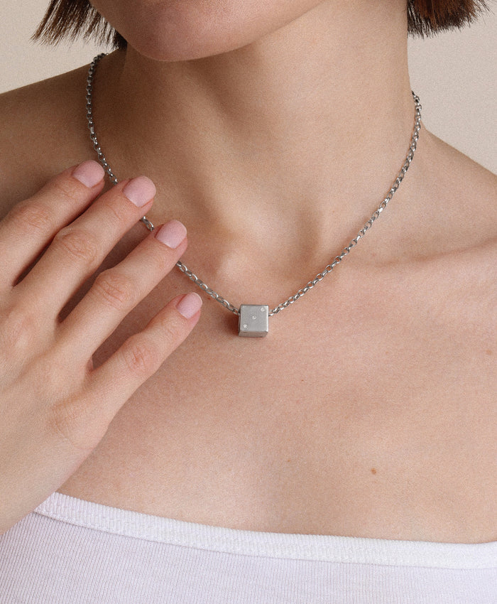 Diamond Dice Big Bead in Sterling Silver