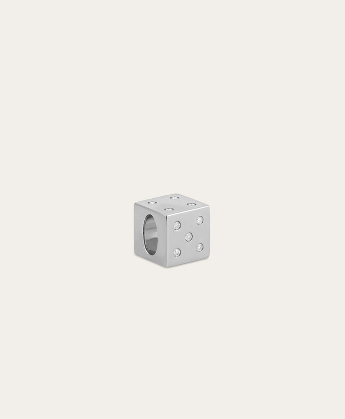 Diamond Dice Big Bead in Sterling Silver