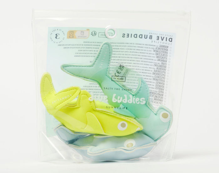 Packaging of Sunnylife Dive Buddies - Sharks. Available at www.tenlittle.com