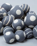 wool felt dog ball set handmade wool dog toys polka dot and stripe minimalist pet toy set