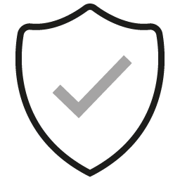 The Lucyd Dual PD logo features a simple black shield outline with a gray checkmark in the center, symbolizing security or protection, set against a light gray background.