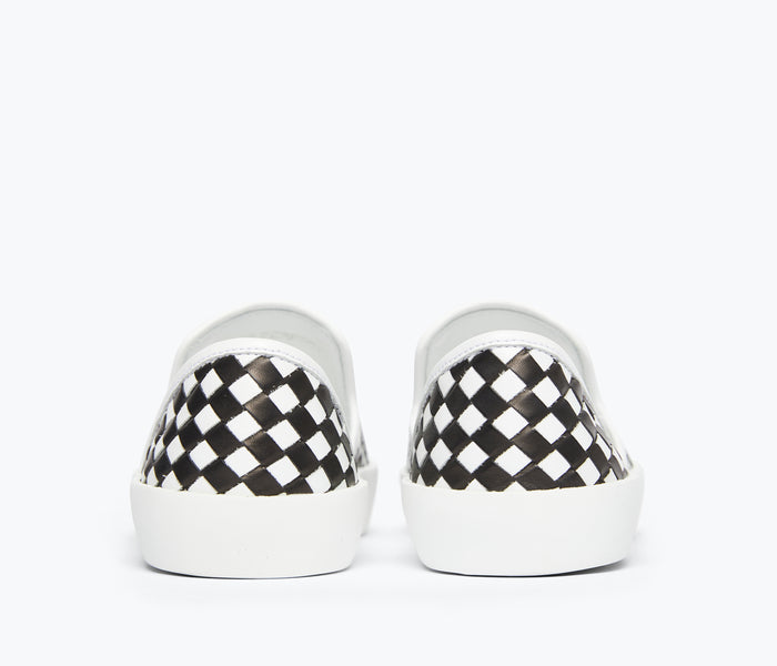 Freda Salvador Eddy D'Orsay sneaker in black and white with a stylish heel and sleek design, perfect for casual or chic outfits.
