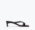 Black Nappa Elaine heel by Freda Salvador, showcasing the stylish front view of this elegant women's shoe.