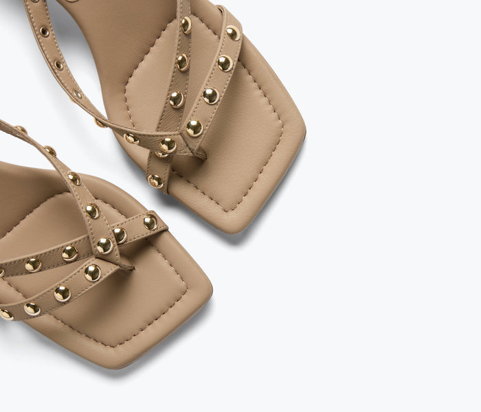Freda Salvador Elaine heel in khaki, stylish women's high heel shoe with sleek design and pointed toe.