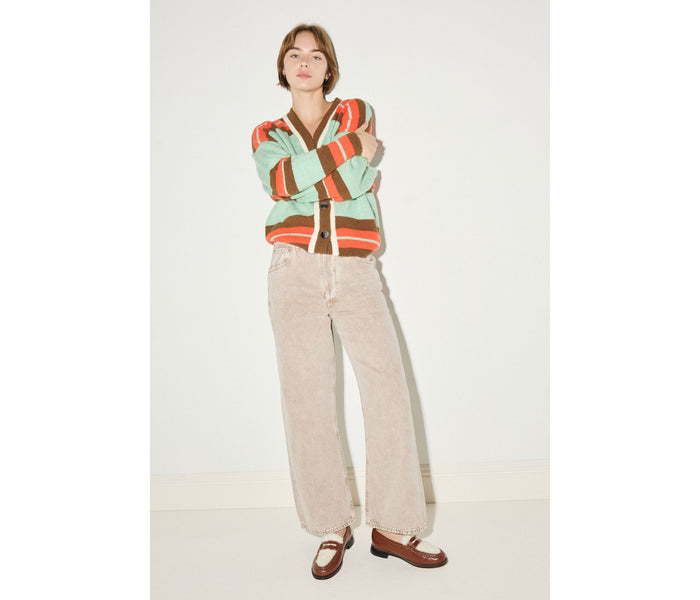 FREDA SALVADOR ELBA Penny Loafer in cognac leather with sherling lining, showcasing classic loafer design and craftsmanship.